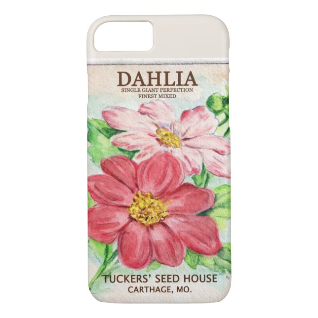 Funda De Case-Mate Para iPhone Dahlia Seed Packet (Reverso)