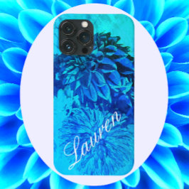 Funda Para iPhone 13 Pro Max Dahlia soñadora en hermosos Blues