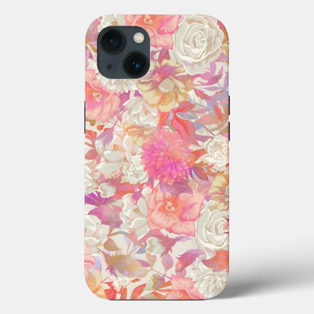 Funda De Case-Mate Para iPhone Dahlias y diseño Rosa (Reverso )
