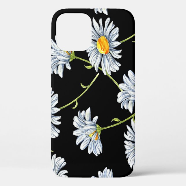 Funda De Case-Mate Para iPhone Daisies acuarelas: fondo de cosecha floral (Reverso )