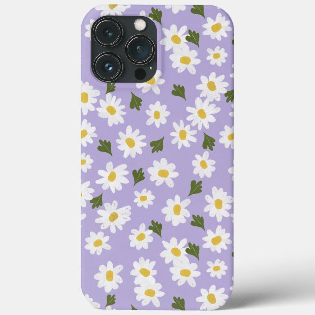 Funda De Case-Mate Para iPhone Daisies blancos en lavanda (Reverso )