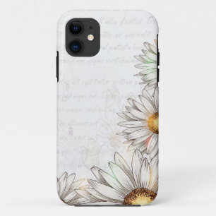 Funda Para iPhone 11 Daisies de época y escritura