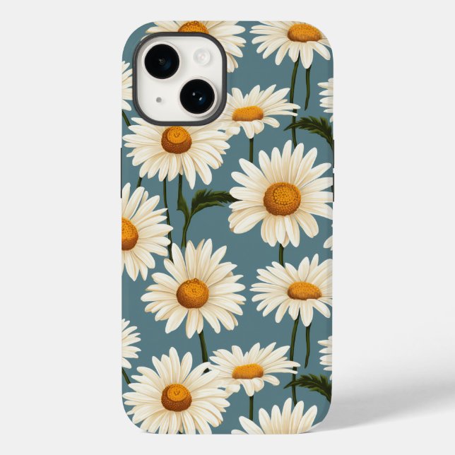 Funda De Case-Mate Para iPhone Daisies en azul (Reverso )