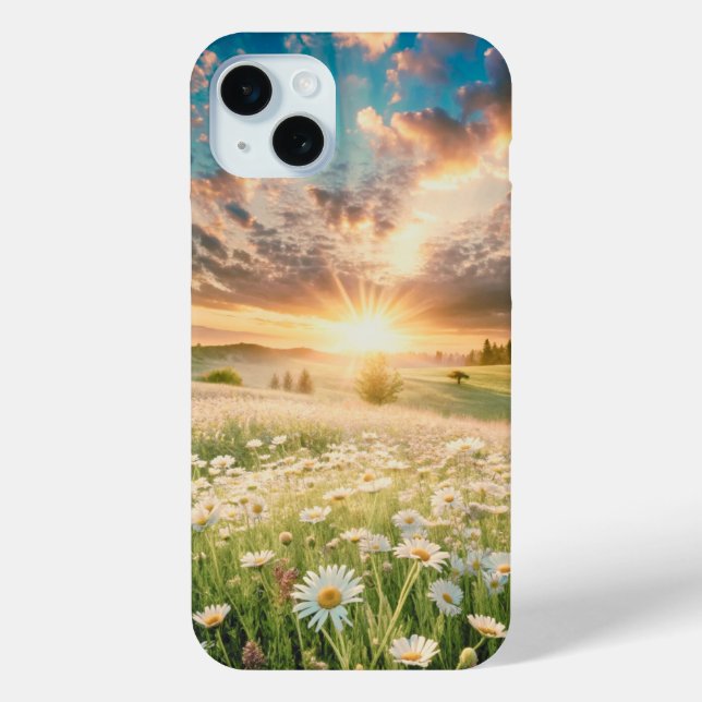Funda De Case-Mate Para iPhone Daisies Flowers Meadow Sunrise (Reverso )