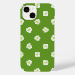 Funda Para iPhone 14 De Case-Mate Daisies Patrón ilustrativo sobre el verde