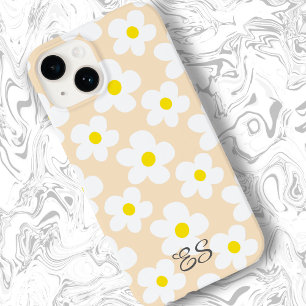 Funda Para iPhone 14 De Case-Mate Daisies retro de melocotón sobre floral giratoria