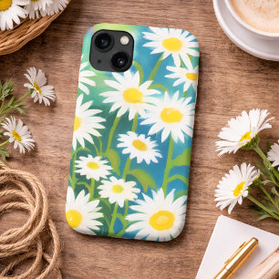 Funda Para iPhone 13 Daisies salvajes de color de agua pastel