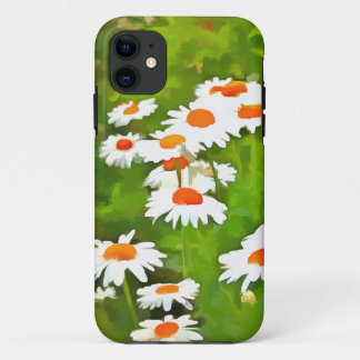 Funda Para iPhone 11 Daisitas de los Jardínes Blancos Brillantes y Colo