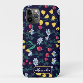 Funda Para iPhone 11 Pro daisy and lily floral botanical flower print,