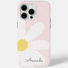 Funda Para iPhone 15 Pro Max Daisy blanco con puntos
