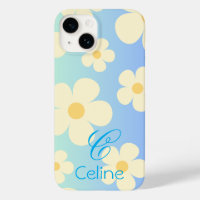 daisy Cute floral naranja azul Personalizado