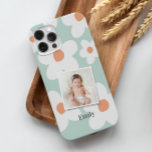Funda Para iPhone 13 Pro Daisy floral boho retro naranja foto azul<br><div class="desc">Daisy floral boho retro naranja pato huevo azul turquesa diseño de regalo de fotografía.</div>
