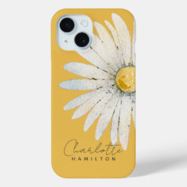 Funda Para iPhone 15 Daisy Flower Nombre personalizado