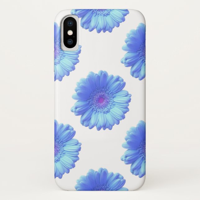 Funda De Case-Mate Para iPhone Daisy gerbera azul (Reverso)