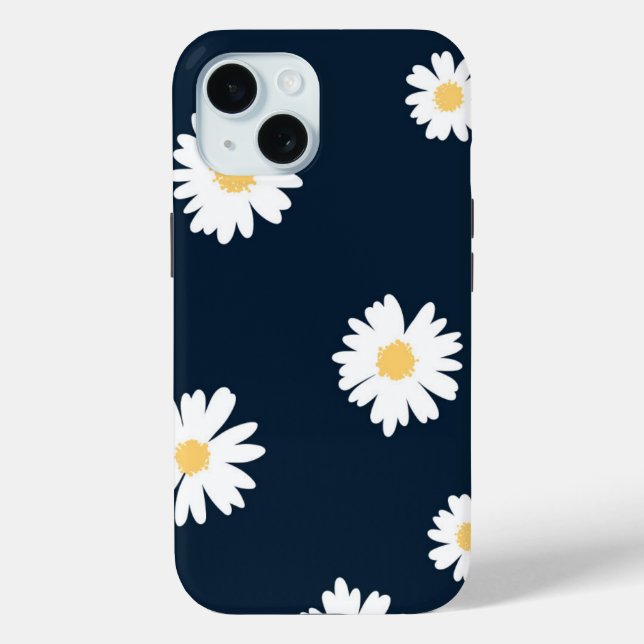 Funda De Case-Mate Para iPhone Daisy On Blue Pattern (Reverso )