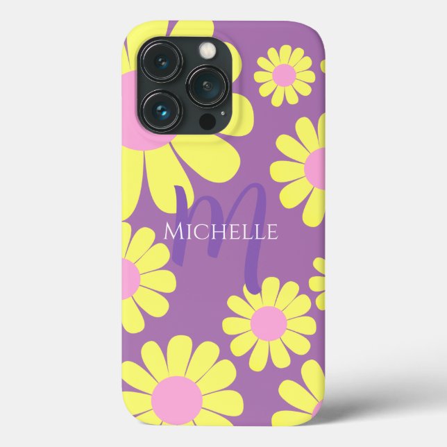 Funda De Case-Mate Para iPhone Daisy Yellow Lilac (Reverso )