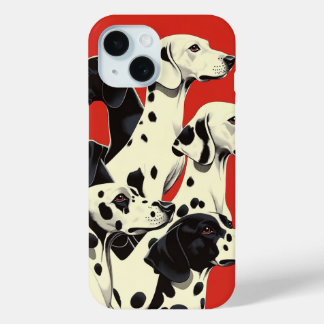 Funda Para iPhone 15 Dálmatas en formación | Audaz Perro Art