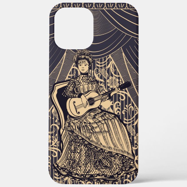 Funda De Case-Mate Para iPhone Dama con guitarra (Reverso )