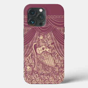Funda Para iPhone 13 Pro Dama con guitarra