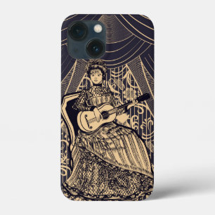 Funda Para iPhone 13 Mini Dama con guitarra