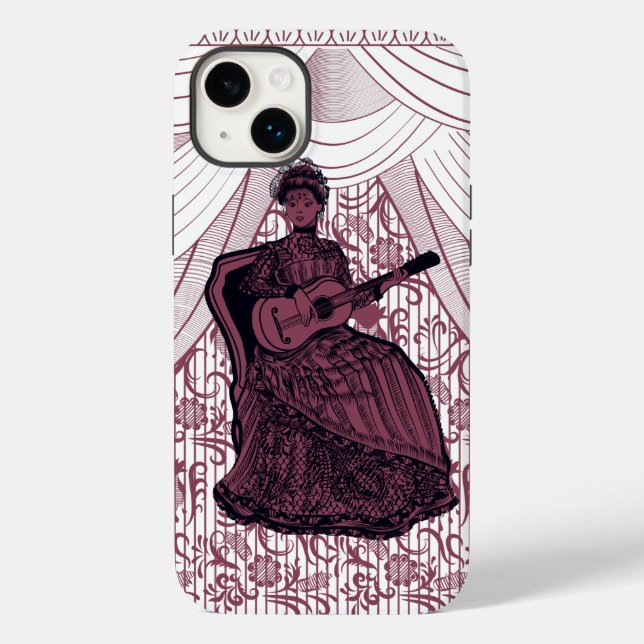 Funda De Case-Mate Para iPhone dama con guitarra (Reverso )