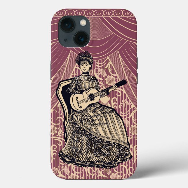 Funda De Case-Mate Para iPhone Dama con guitarra (Reverso )
