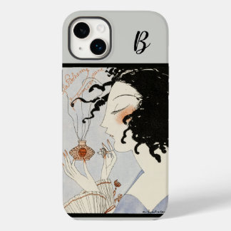 Funda Para iPhone 14 Plus De Case-Mate DAMA CON PERFUME BOTTLE ART DECO BELLEZA Monograma