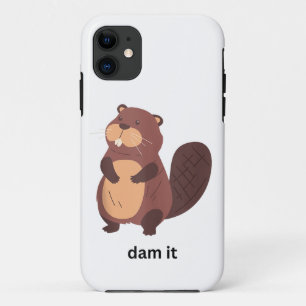 Funda Para iPhone 11 Dama de castor divertida que se comporta humor dul