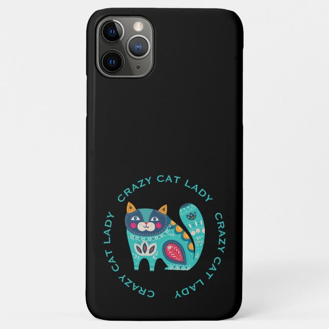Funda De Case-Mate Para iPhone Dama de gato loca, Ilustracion de gato brillante (Reverso)