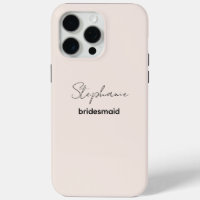 Dama de honor | Guion minimalista moderno rosa pál