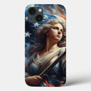Funda Para iPhone 13 Dama De La Libertad - Arte Patriotismo