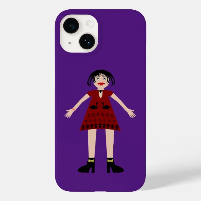 Funda De Case-Mate Para iPhone Dama de vampiros gótica de Halloween (Reverso )