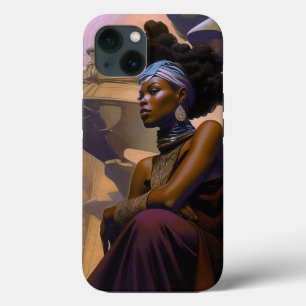 Funda Para iPhone 13 Dama futurista afroamericana