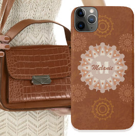 Funda Para iPhone 15 Damas cabaña rústico boho mandalas Día de la Madre