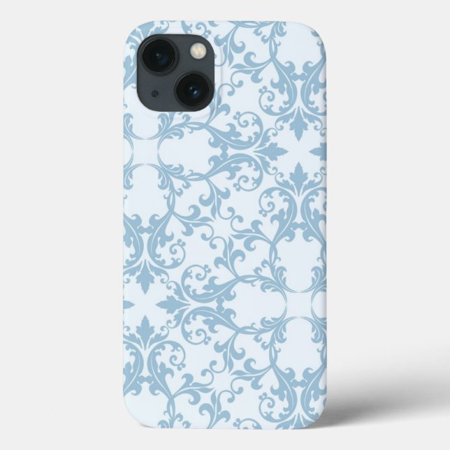 Funda De Case-Mate Para iPhone Damasco azul claro (Reverso)