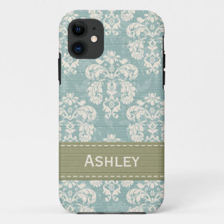 Funda Para iPhone 11 Damasco azul y verde