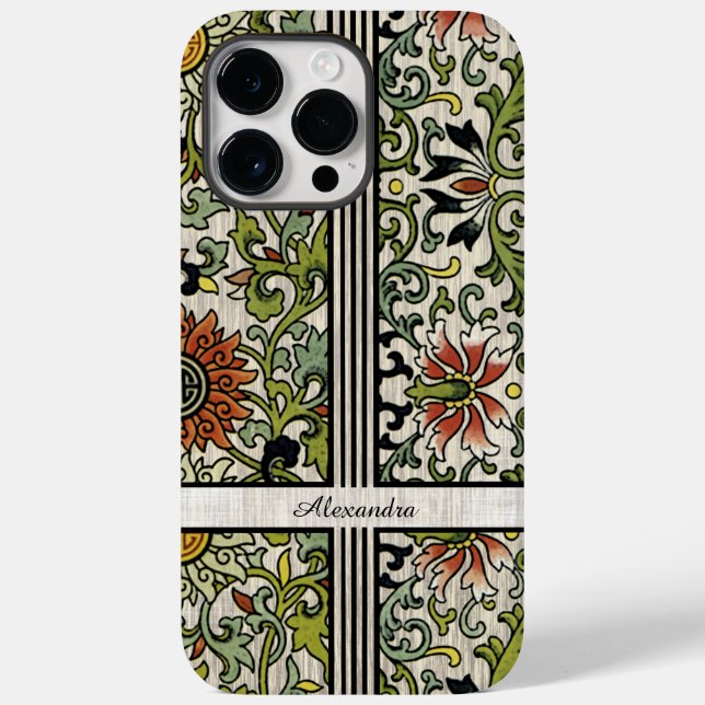 Funda De Case-Mate Para iPhone Damasco de fondo de textura personalizada (Reverso )