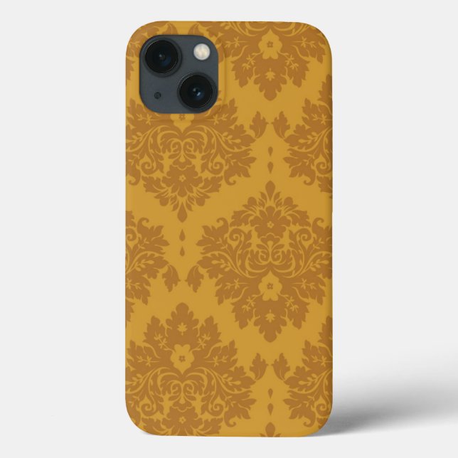 Funda De Case-Mate Para iPhone Damasco de oro de lujo (Reverso)