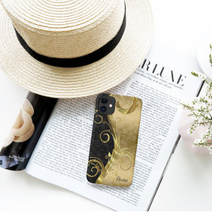 Funda Para iPhone 11 Damasco De Oro Y Negro