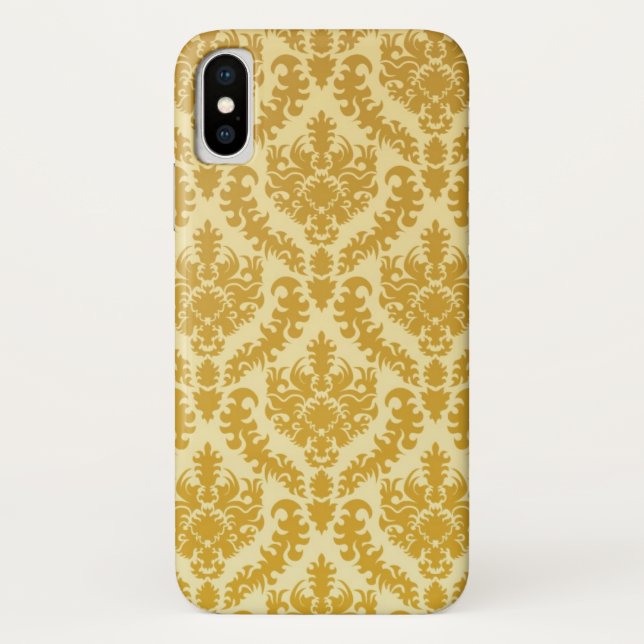 Funda De Case-Mate Para iPhone Damasco del oro (Reverso)