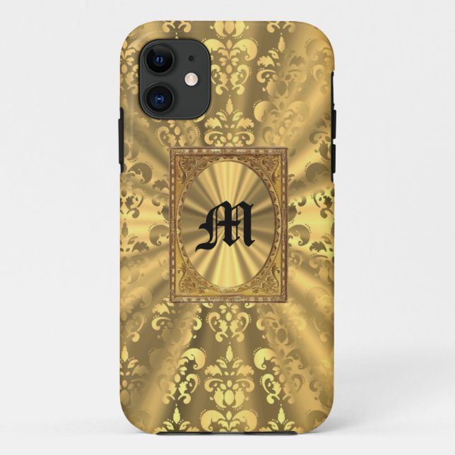 Funda De Case-Mate Para iPhone Damasco dorado (Reverso)
