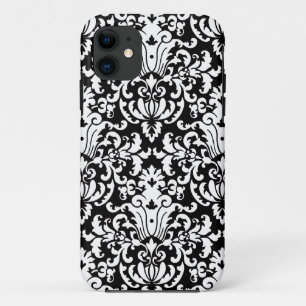 Funda Para iPhone 11 Damasco elegante blanco y negro
