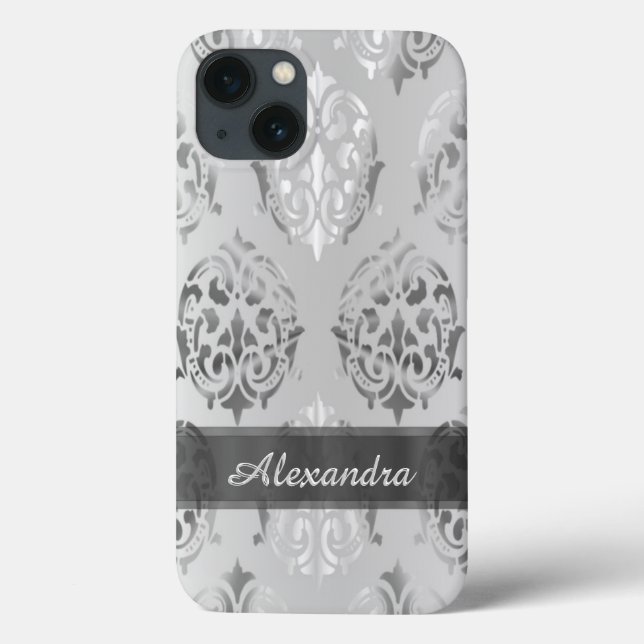 Funda De Case-Mate Para iPhone Damasco elegante elegante personalizado de los (Reverso)