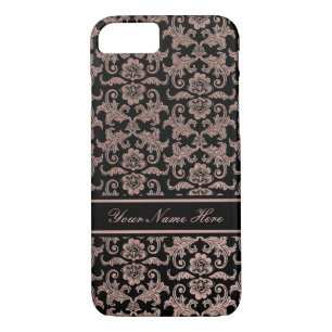 title_seo2 Damasco floral Metalizado de gradiente de oro Rosa