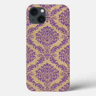 Funda Para iPhone 13 Damasco morado de estados de ánimo parisino