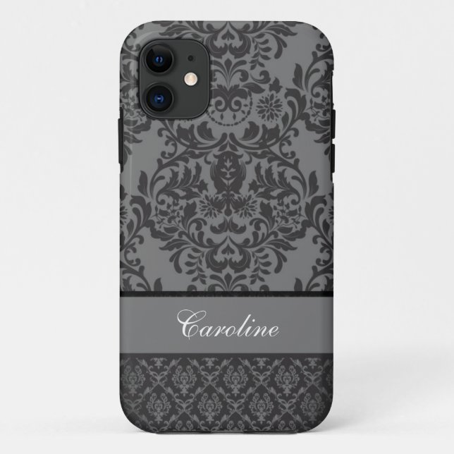 Funda De Case-Mate Para iPhone Damasco negro - belleza (Reverso)