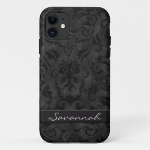 Funda Para iPhone 11 Damasco negro personalizado