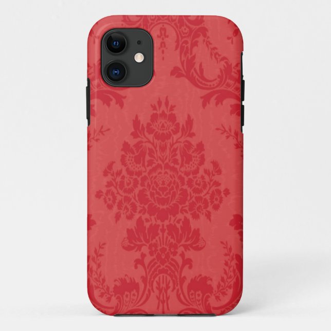 Funda De Case-Mate Para iPhone Damasco rojo (Reverso)