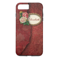 Damasco rojo añejo y Rosas personalizados