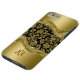 Funda De Case-Mate Para iPhone Damascos florales metálicos de oro y negro 2 (Parte superior)
